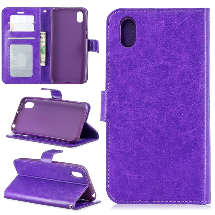 Crazy Horse Texture Horizontal Flip Leather Case with Holder & Card Slots & Wallet & Photo Frame for Huawei Y5 2019