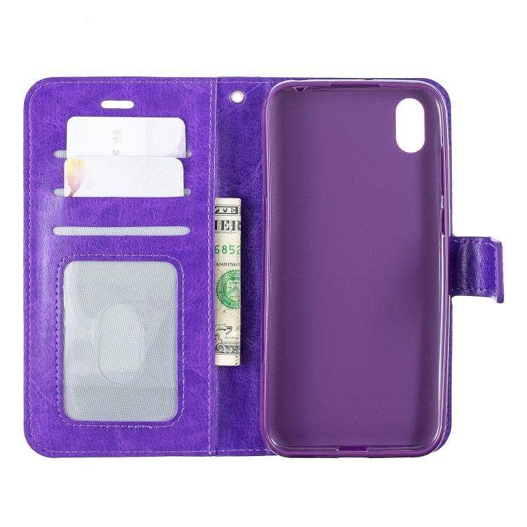 Crazy Horse Texture Horizontal Flip Leather Case with Holder & Card Slots & Wallet & Photo Frame for Huawei Y5 2019