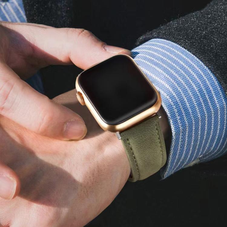 For Apple Watch 42mm / 41mm / 40mm / 38mm Double-Sided Suede Genuine Leather Watch Band