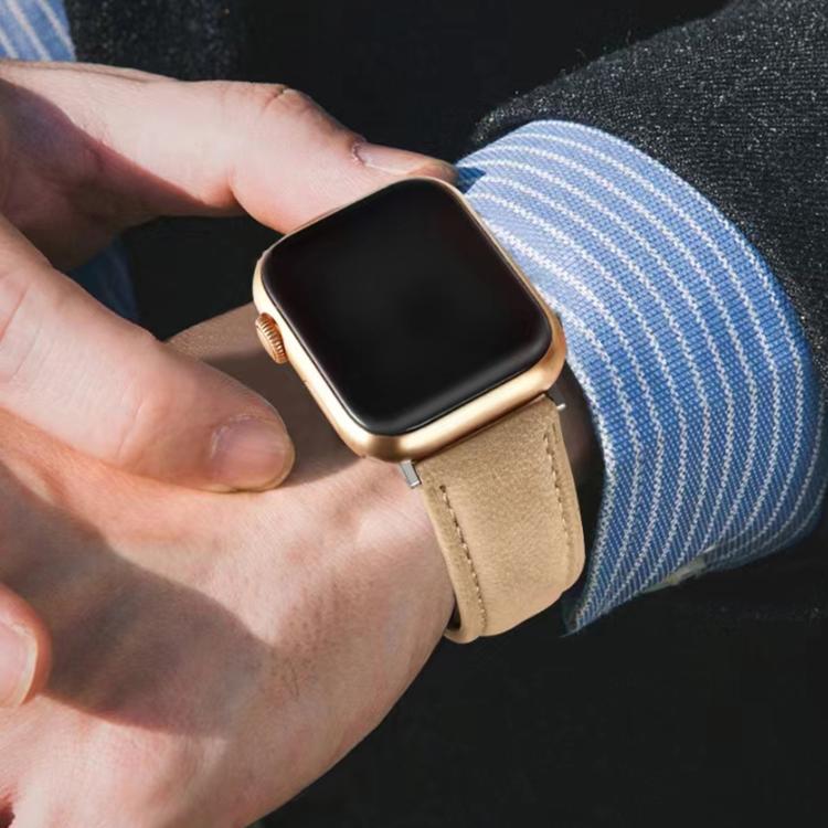 For Apple Watch 46mm / 49mm / 45mm / 44mm Double-Sided Suede Genuine Leather Watch Band