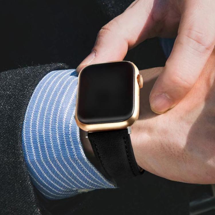 For Apple Watch 46mm / 49mm / 45mm / 44mm Double-Sided Suede Genuine Leather Watch Band