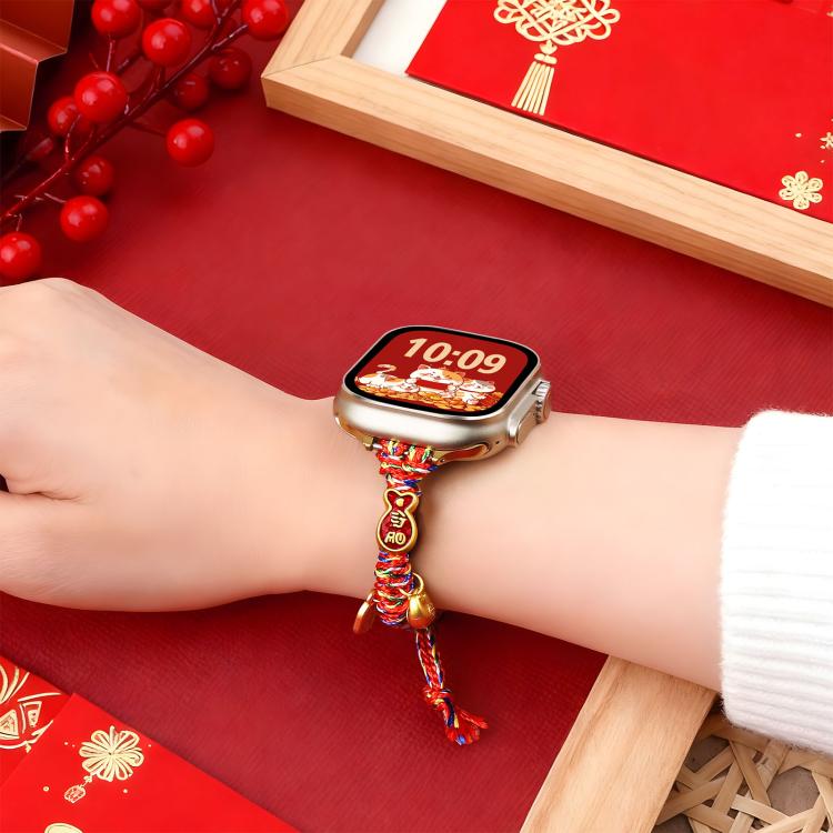 For Apple Watch 42mm / 41mm / 40mm / 38mm New Year Beaded Rope Braided Watch Band
