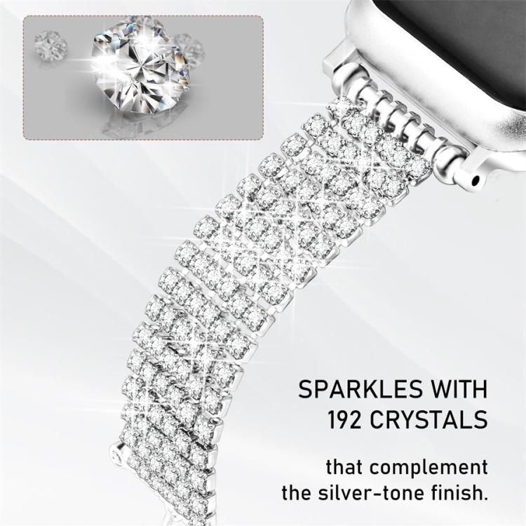 For Apple Watch 42mm / 41mm / 40mm / 38mm Luxury Clasp Chain Diamond Metal Watch Band