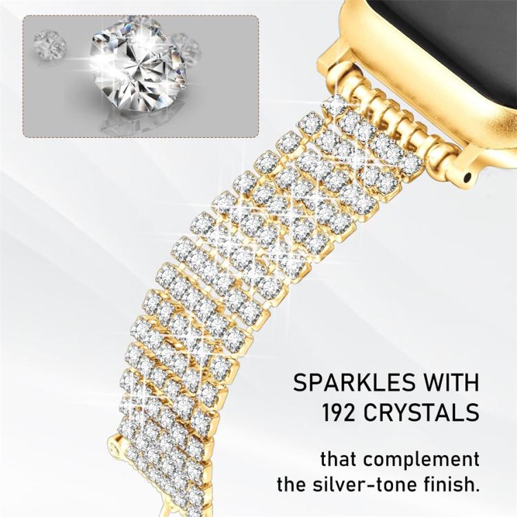 For Apple Watch 42mm / 41mm / 40mm / 38mm Luxury Clasp Chain Diamond Metal Watch Band