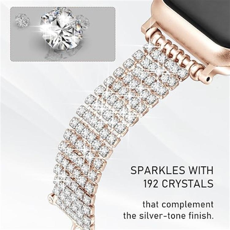 For Apple Watch 42mm / 41mm / 40mm / 38mm Luxury Clasp Chain Diamond Metal Watch Band