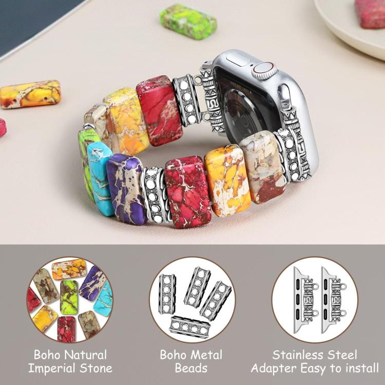 For Apple Watch 46mm / 49mm / 45mm / 44mm Imperial Stone Ceramic Bracelet Watch Band