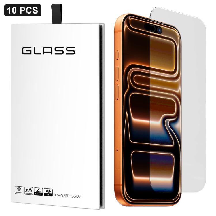 For iPhone 17 Pro 10pcs 3D Large Arc Half-Screen No White Border High-Aluminum Thick Adhesive HD Tempered Glass Film