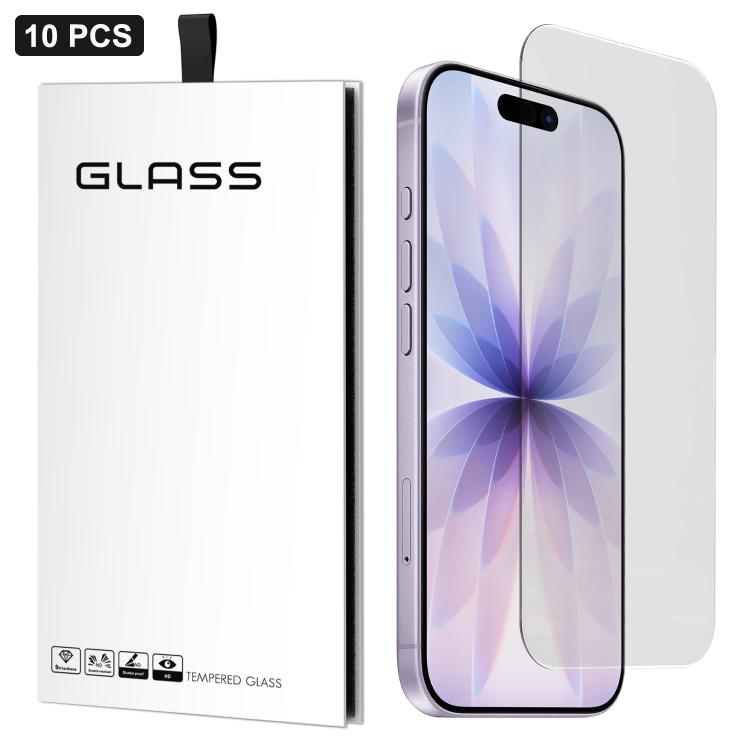 For iPhone 17 10pcs 3D Large Arc Half-Screen No White Border High-Aluminum Thick Adhesive HD Tempered Glass Film