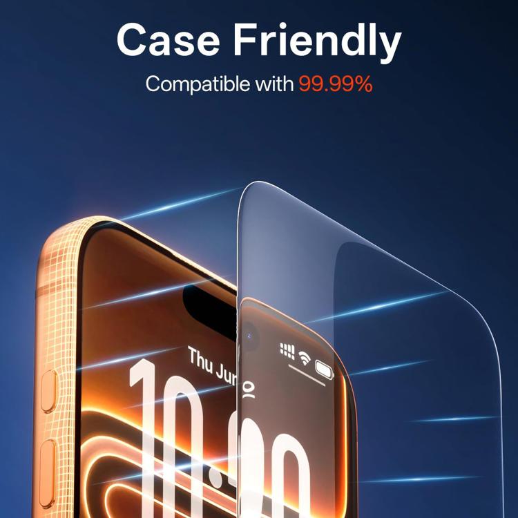 For iPhone 17 10pcs 3D Large Arc Half-Screen No White Border High-Aluminum Thick Adhesive HD Tempered Glass Film