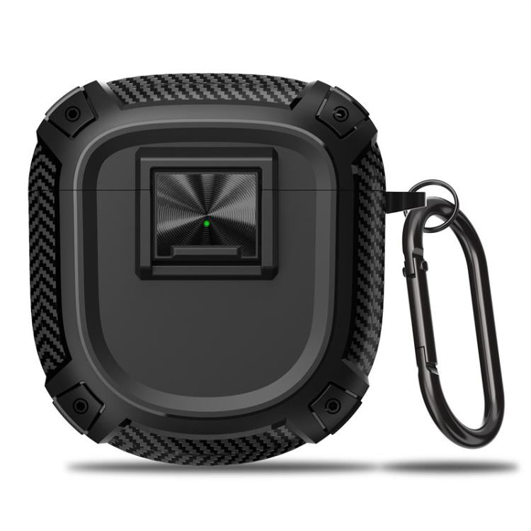 For Bose QuietComfort Earbuds II / Ultra Carbon Fibre Snap Lock TPU Earphone Cover with Metal Buckle