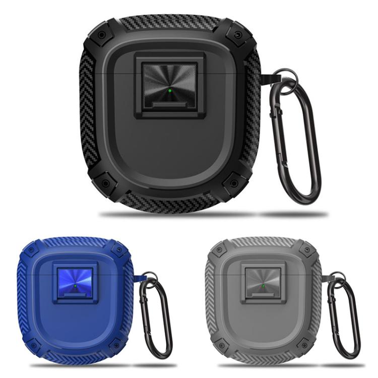 For Bose QuietComfort Earbuds II / Ultra Carbon Fibre Snap Lock TPU Earphone Cover with Metal Buckle