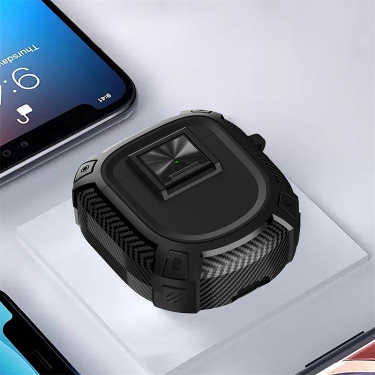 For Bose QuietComfort Earbuds II / Ultra Carbon Fibre Snap Lock TPU Earphone Cover with Metal Buckle