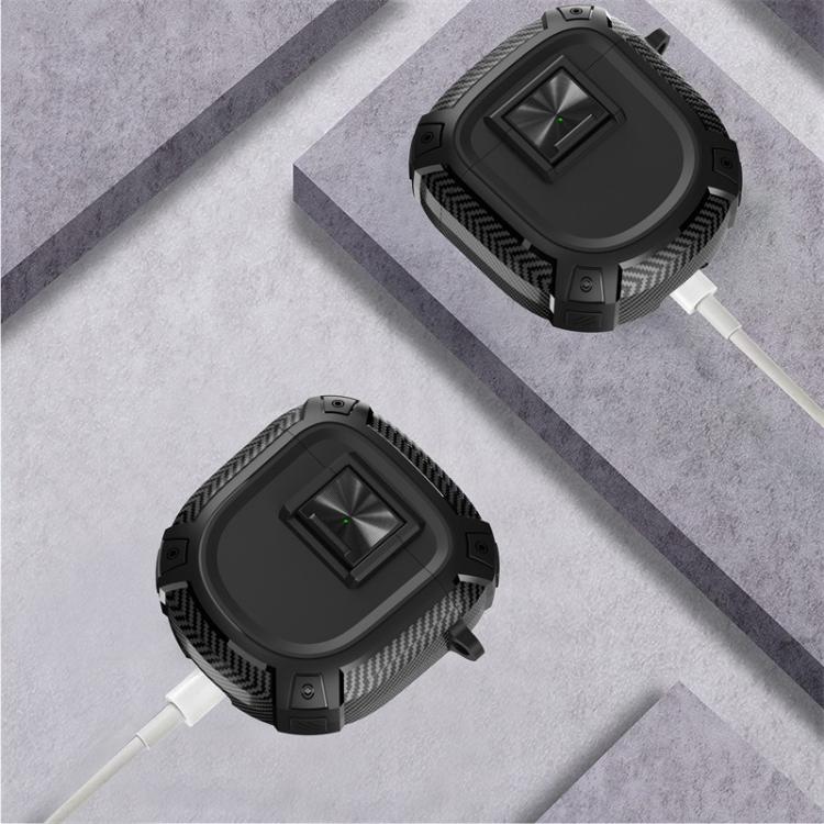 For Bose QuietComfort Earbuds II / Ultra Carbon Fibre Snap Lock TPU Earphone Cover with Metal Buckle