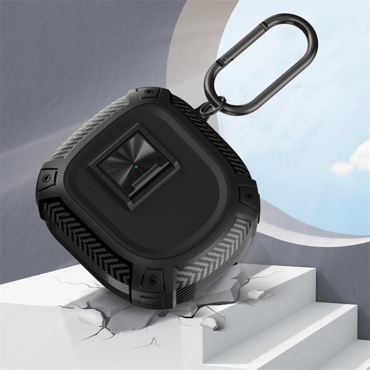 For Bose QuietComfort Earbuds II / Ultra Carbon Fibre Snap Lock TPU Earphone Cover with Metal Buckle