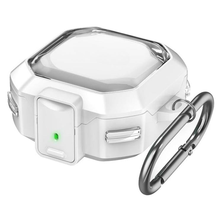 For Galaxy Buds Live / Pro / 2 / 2 Pro / FE / Core Half Transparent Snap Fit TPU Earphone Cover with Metal Buckle