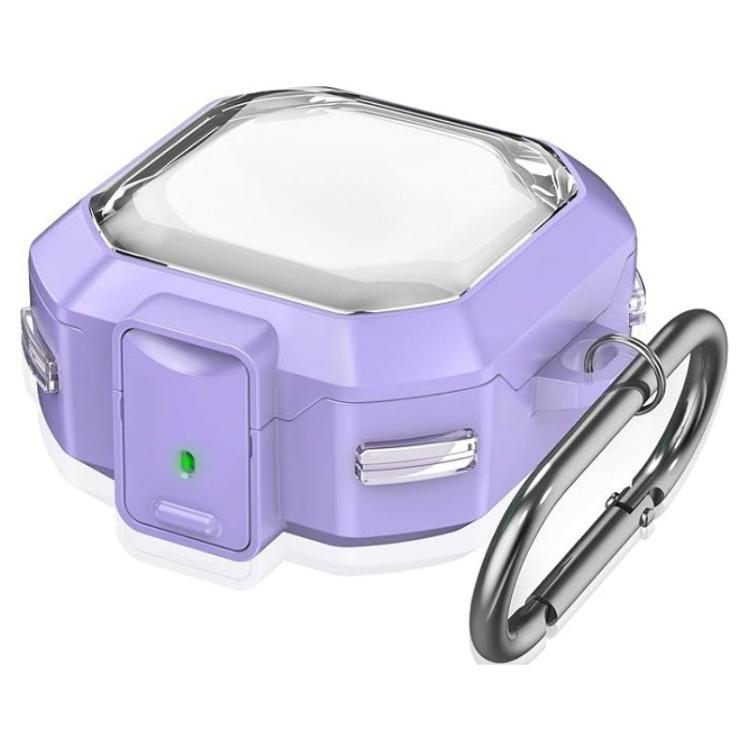 For Galaxy Buds Live / Pro / 2 / 2 Pro / FE / Core Half Transparent Snap Fit TPU Earphone Cover with Metal Buckle