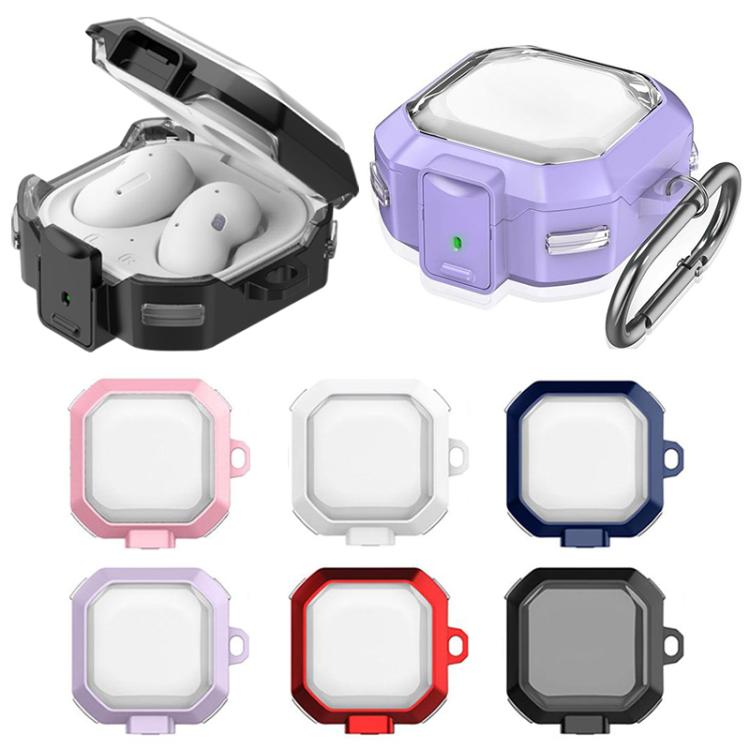 For Galaxy Buds Live / Pro / 2 / 2 Pro / FE / Core Half Transparent Snap Fit TPU Earphone Cover with Metal Buckle