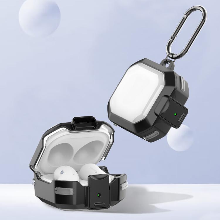 For Galaxy Buds Live / Pro / 2 / 2 Pro / FE / Core Half Transparent Snap Fit TPU Earphone Cover with Metal Buckle