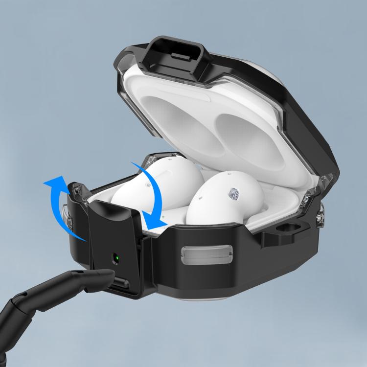 For Galaxy Buds Live / Pro / 2 / 2 Pro / FE / Core Half Transparent Snap Fit TPU Earphone Cover with Metal Buckle