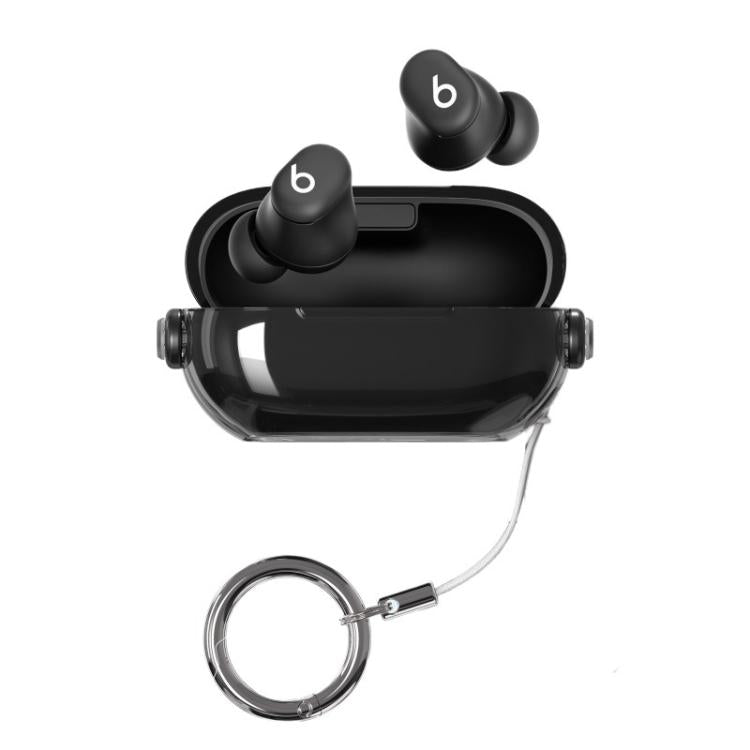 For Beats Solo Buds Transparent Creative Snap Lock Earphone Cover with Lanyard Clip