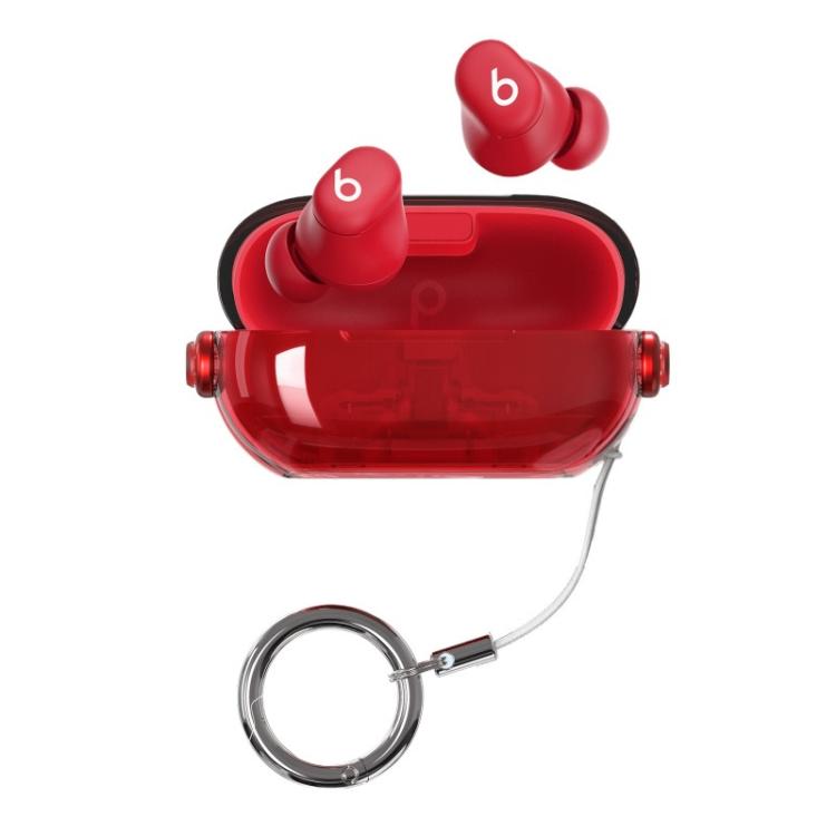 For Beats Solo Buds Transparent Creative Snap Lock Earphone Cover with Lanyard Clip
