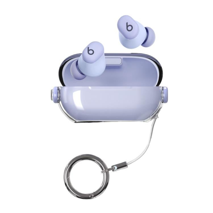 For Beats Solo Buds Transparent Creative Snap Lock Earphone Cover with Lanyard Clip