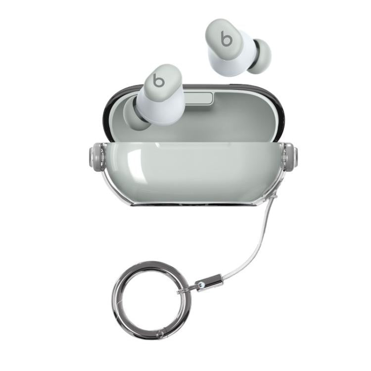 For Beats Solo Buds Transparent Creative Snap Lock Earphone Cover with Lanyard Clip