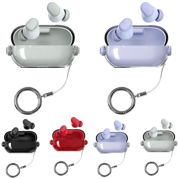 For Beats Solo Buds Transparent Creative Snap Lock Earphone Cover with Lanyard Clip