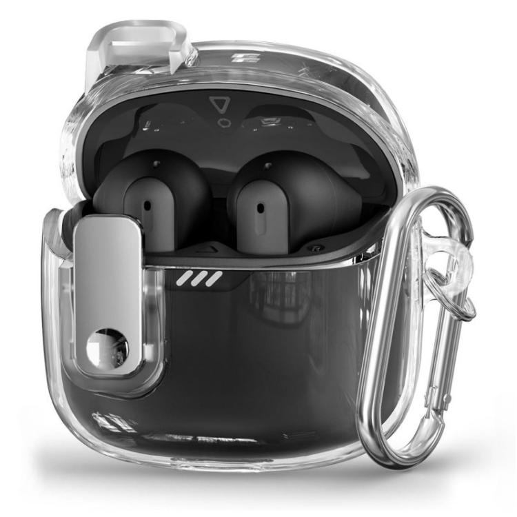 For JBL Tune Flex Transparent Snap Lock TPU Earphone Cover with Metal Buckle