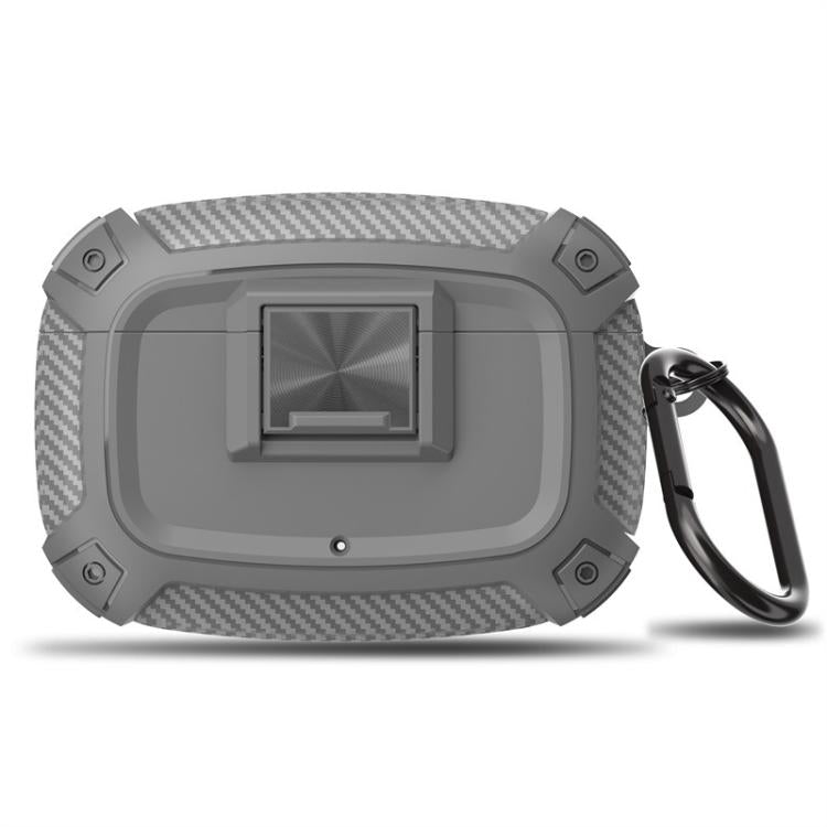 For Beats Studio Buds / Buds+ Carbon Fibre Snap Lock TPU Earphone Cover with Metal Buckle