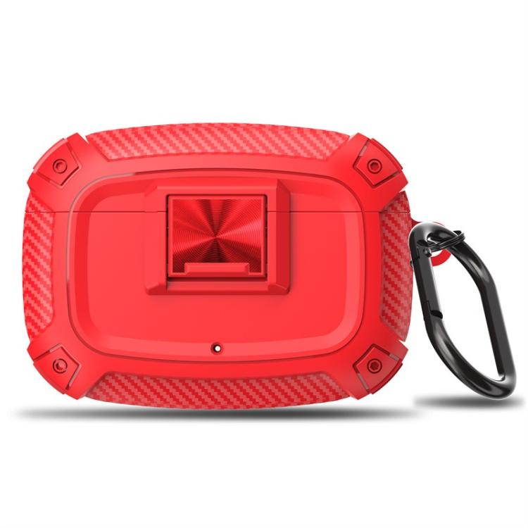 For Beats Studio Buds / Buds+ Carbon Fibre Snap Lock TPU Earphone Cover with Metal Buckle