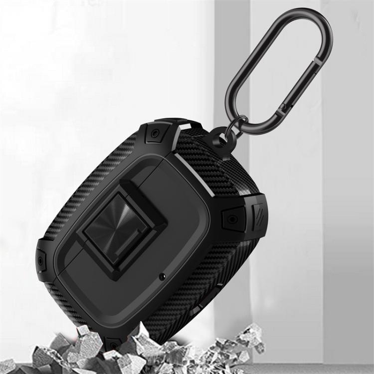 For Beats Studio Buds / Buds+ Carbon Fibre Snap Lock TPU Earphone Cover with Metal Buckle