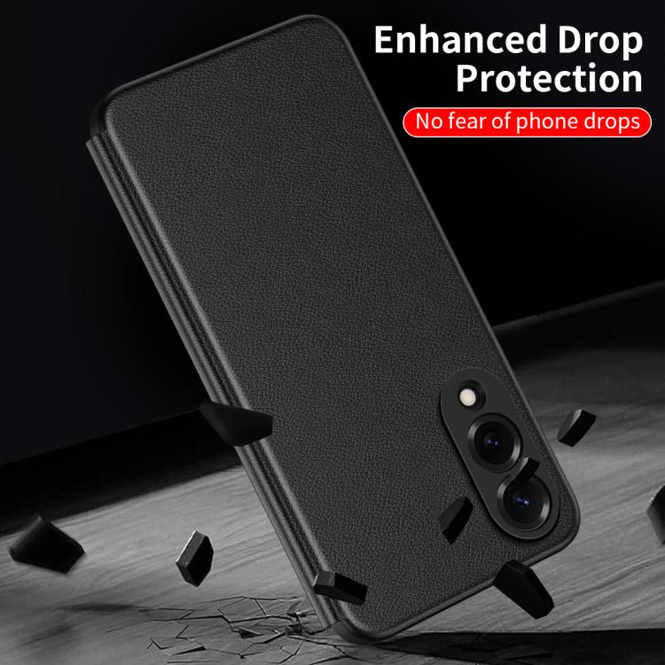 For Samsung Galaxy S25 Edge 5G Smart View Window Leather Phone Case