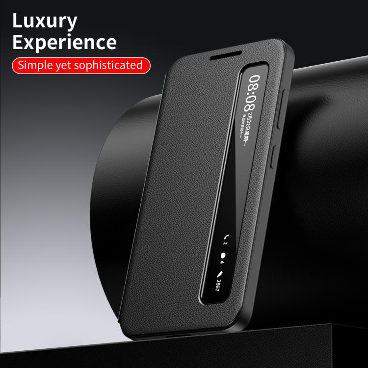 For Samsung Galaxy S25 Edge 5G Smart View Window Leather Phone Case