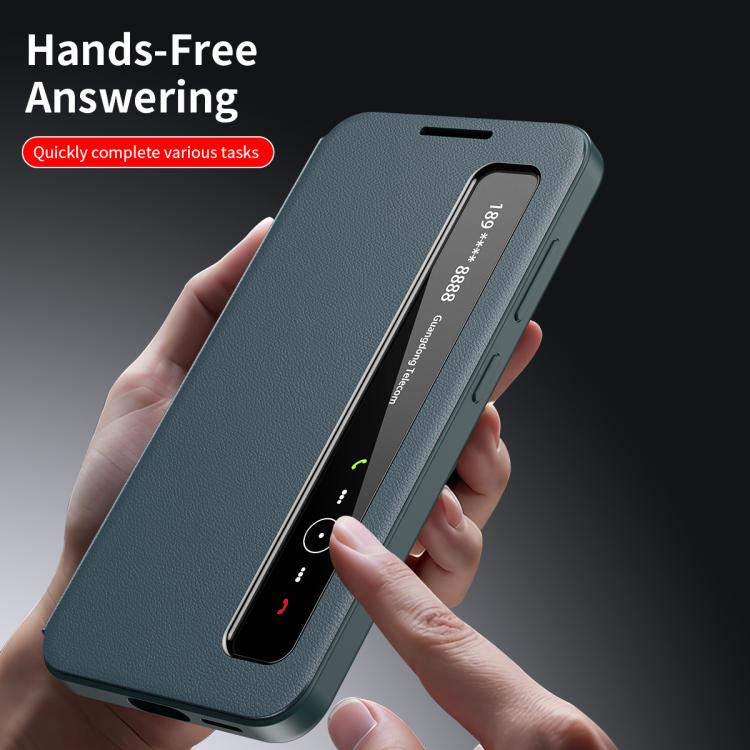 For Samsung Galaxy S23+ 5G Smart View Window Leather Phone Case
