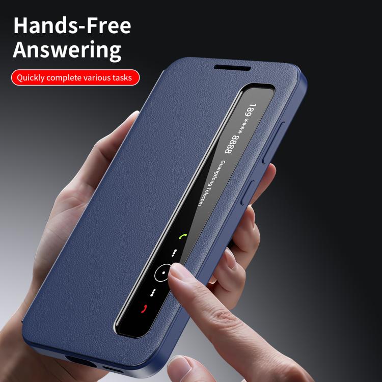 For Samsung Galaxy S23 FE 5G Smart View Window Leather Phone Case