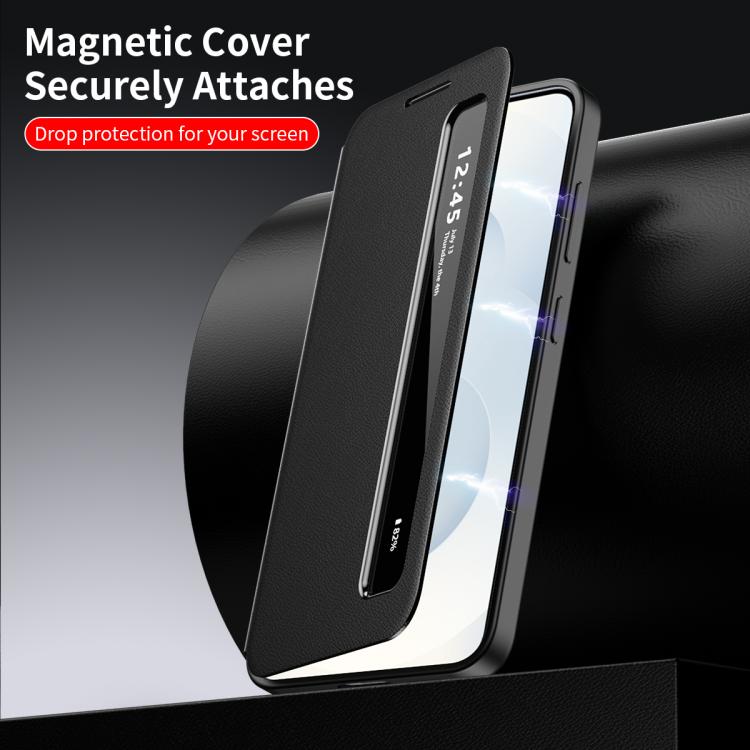 For Samsung Galaxy S22 Ultra 5G Smart View Window Leather Phone Case