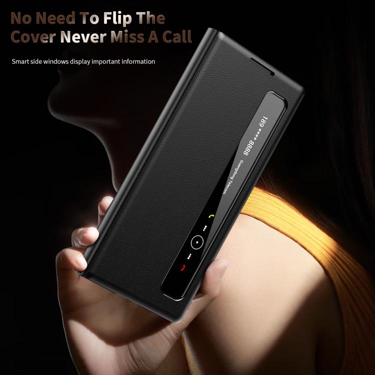 For Samsung Galaxy Z TriFold Smart View Window Leather Phone Case