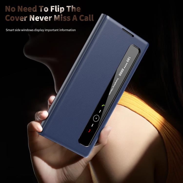 For Samsung Galaxy Z Fold5 Smart View Window Leather Phone Case