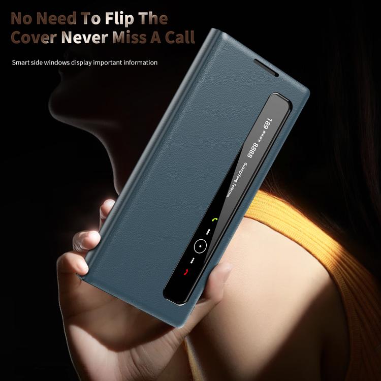 For Samsung Galaxy Z Fold5 Smart View Window Leather Phone Case