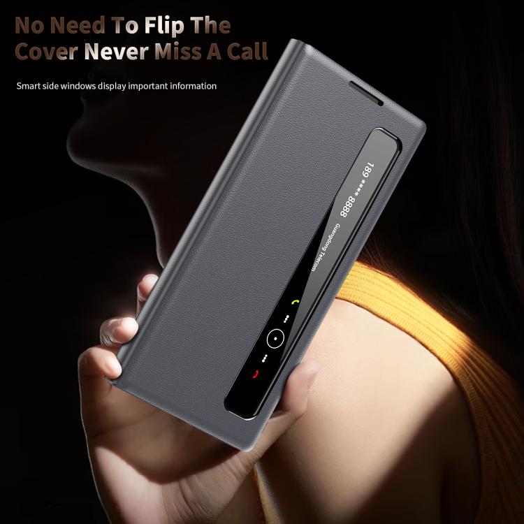 For Samsung Galaxy Z Fold3 Smart View Window Leather Phone Case
