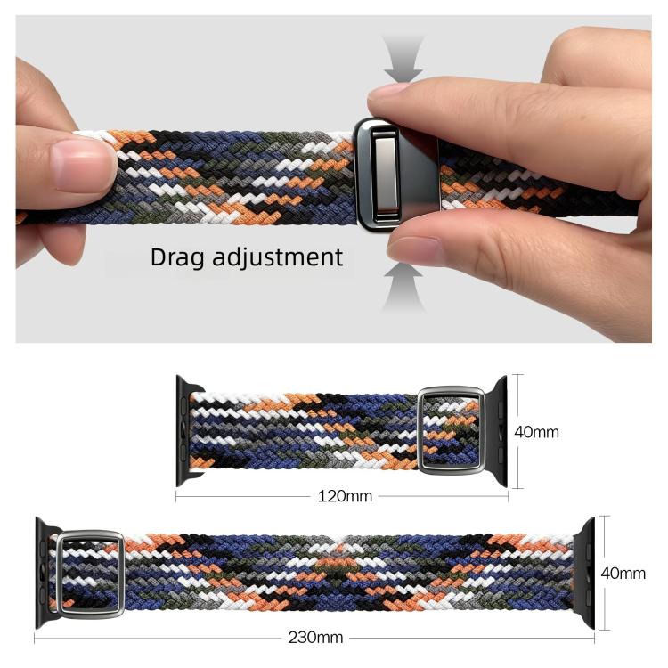 For Apple Watch 46mm / 49mm / 45mm / 44mm Modern Style Magnetic Buckle Woven Nylon Watch Band