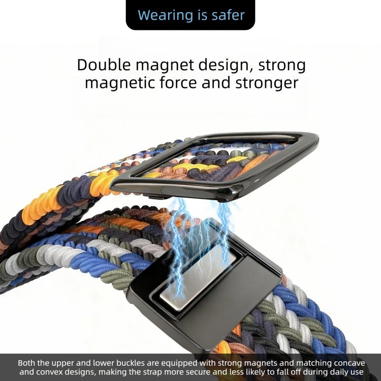 For Apple Watch 46mm / 49mm / 45mm / 44mm Modern Style Magnetic Buckle Woven Nylon Watch Band