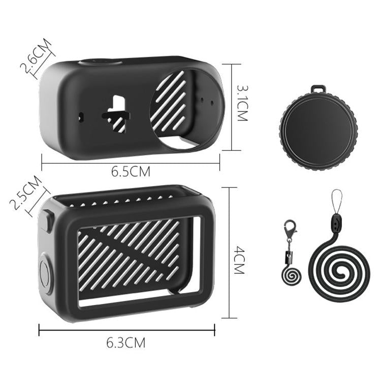 For DJI Osmo Nano Transmission Module & Lens & Body 3 in 1 Silicone Shockproof Protective Cover with Lanyard