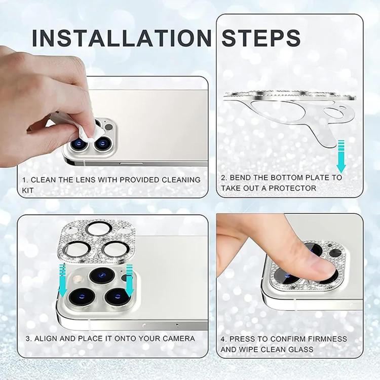 For iPhone 16 Pro Kalebol All-in-One Frosted Metal Armor Diamond-Shine Camera Lens Film
