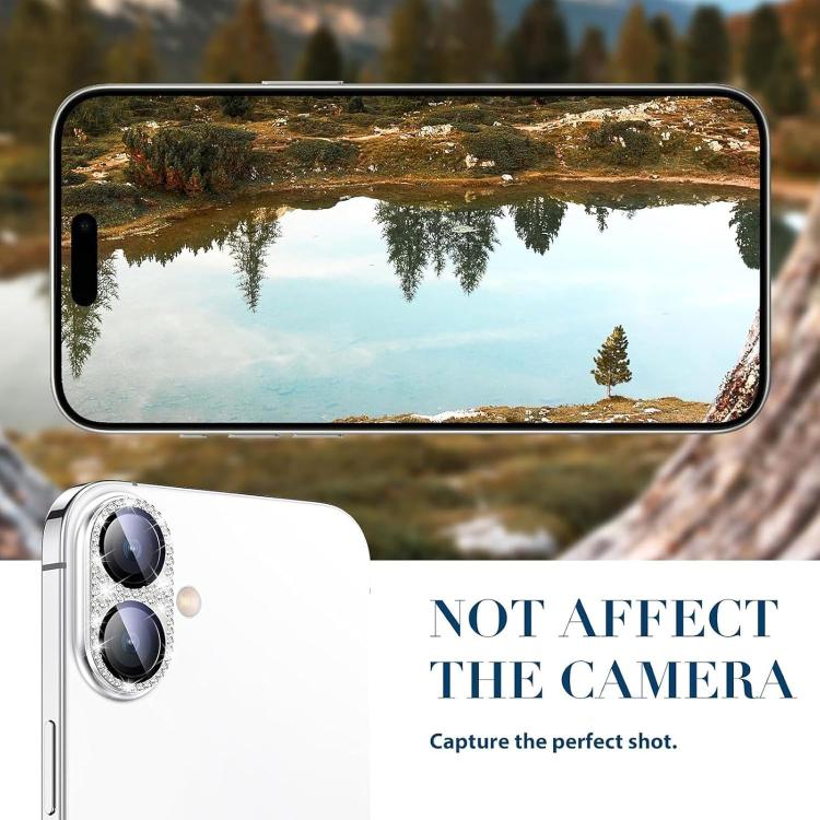 For iPhone 16 Plus Kalebol All-in-One Frosted Metal Armor Diamond-Shine Camera Lens Film