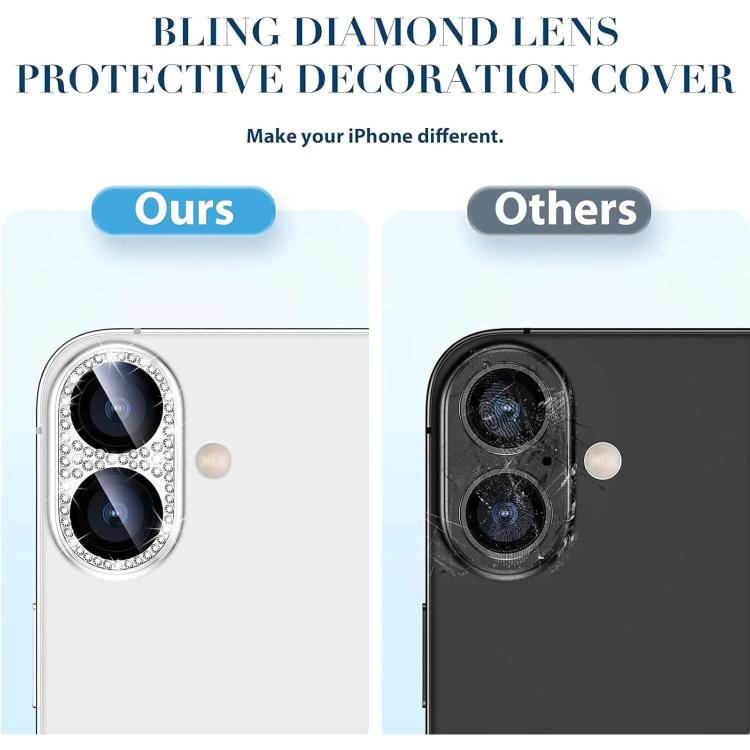 For iPhone 16 Plus Kalebol All-in-One Frosted Metal Armor Diamond-Shine Camera Lens Film