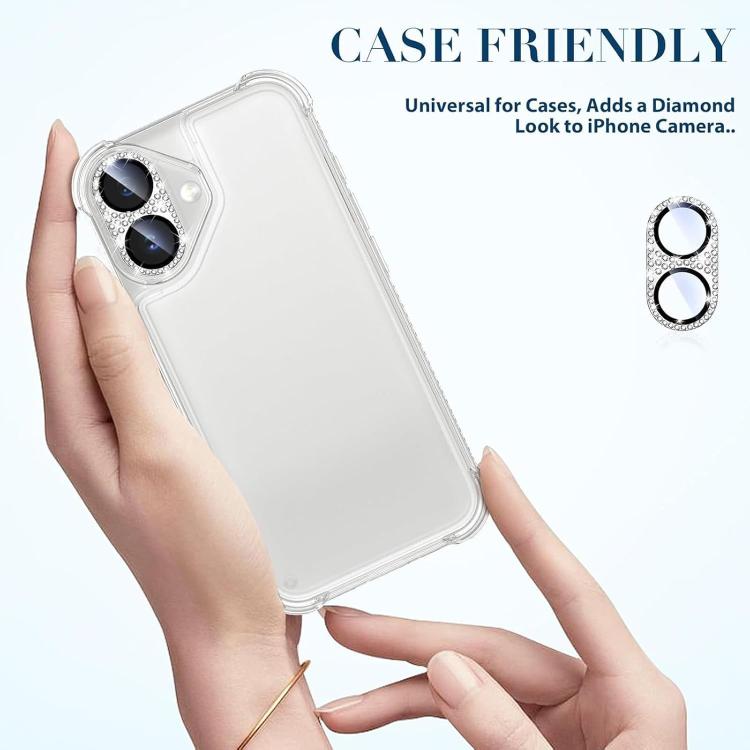 For iPhone 16 Plus Kalebol All-in-One Frosted Metal Armor Diamond-Shine Camera Lens Film