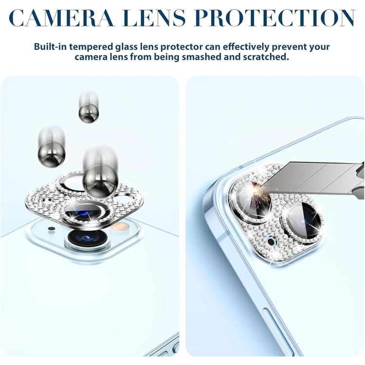 For iPhone 15 Plus Kalebol All-in-One Frosted Metal Armor Diamond-Shine Camera Lens Film