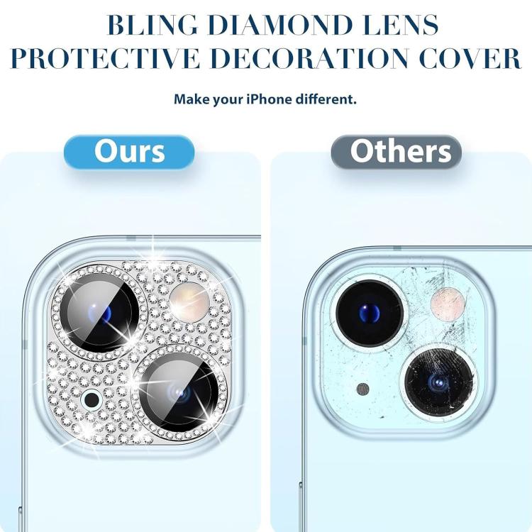 For iPhone 15 Plus Kalebol All-in-One Frosted Metal Armor Diamond-Shine Camera Lens Film